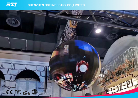 HD 1080P適用範囲が広いLEDビデオ スクリーン表示、球のタイプLEDは表示を曲げました