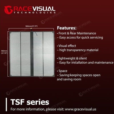 TSFシリーズ 尖端なP3.97.8透明LEDディスプレイ 3840Hzリフレッシュレート,500×1000mmパネル,高解像度ビジュアルに最適
