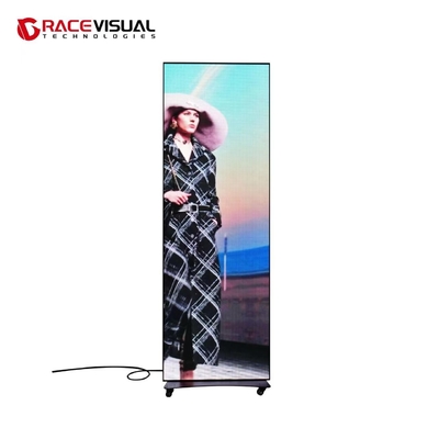 P2.5mm インダースLEDポスター 640x1920mm UHDディスプレイ,3840Hzリフレッシュ,Wi-Fi制御,ブレーケットとホイール付きモバイルスタンド