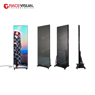 IPシリーズLEDポスター インドアディスプレイ 640x1920mm IP40/IP21評価付き スタンディングフレーム 商業プレゼンテーションに最適