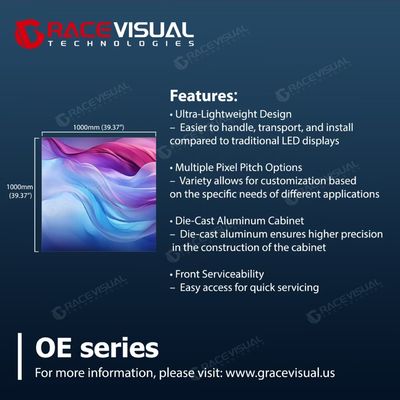 OE Series Outdoor LED Display with 100,000-hour Lifespan IP65 Front Rating and 5000nits Brightness for High-Traffic Advertising